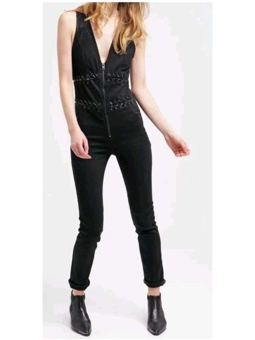 Diesel De-Vil model black denim jumpsuit Size XS